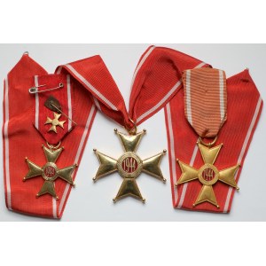 PRL, Order Odrodzenia Polski kl. V, IV i III + miniatura - zestaw (4szt)
