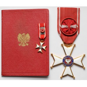 PRL, Orden der Polonia Restituta Kl.IV + Miniatur und Ausweiskarte