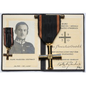 II RP, Kreuz der Unabhängigkeit + Miniatur und ID-Karte