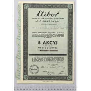 ELIBOR Sp. Akc. Handlowo-Przemysłowa Ł. J. BORKOWSKI, 5x 100 zł