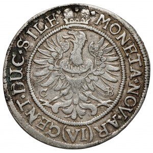 Śląsk, Ludwika Regentka, 6 krajcarów 1673 CB, Brzeg - RZADKA odmiana