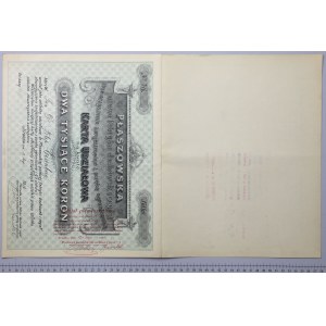 Płaszowska parowa fabryka dachówek i cegieł, Karta Udziałowa 2.000 kr 1906