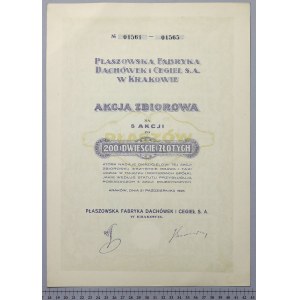 Płaszowska Fabryka Dachówek i Cegieł , 5x 200 zł 1926
