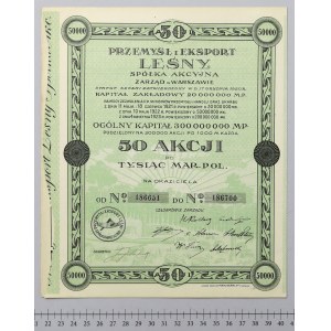 Przemysł i Eksport Leśny, Em.4, 50x 1.000 mkp 1923