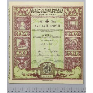 Zjednoczeni Polscy Przemysłowcy Metalowi, Em.2, 25 zł 1927