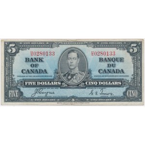 Kanada, 5 dolarů 1937