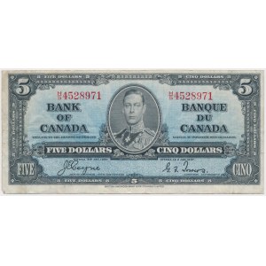 Kanada, 5 dolarů 1937