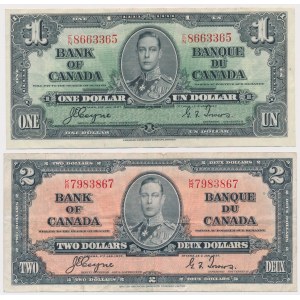 Kanada, 1 a 2 dolary 1937 (2ks)