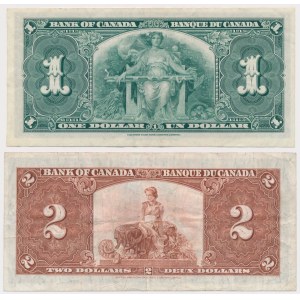Kanada, 1 a 2 doláre 1937 (2 ks)