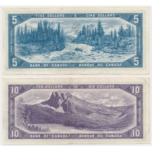 Kanada, 5 a 10 dolarů 1954 (2ks)