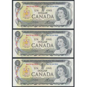 Kanada, 1 Dollar 1973 - fortlaufende Nummern (3Stück)