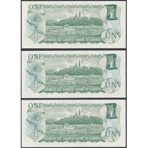 Kanada, 1 dolár 1973 - po sebe idúce čísla (3ks)