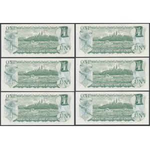 Kanada, 1 Dollar 1973 - fortlaufende Nummern (6Stück)