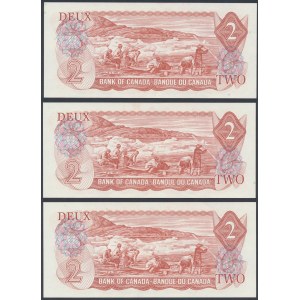 Kanada, 2 doláre 1974 - po sebe idúce čísla (3ks)