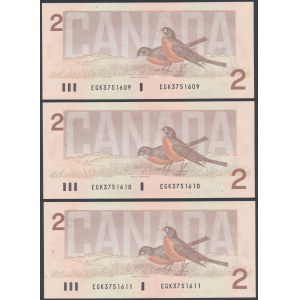 Kanada, 2 Dollars 1986 - aufeinanderfolgende Ausgaben (3Stk.)