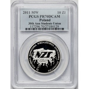 10 złotych 2011, 30. Rocz. Powstania NZS