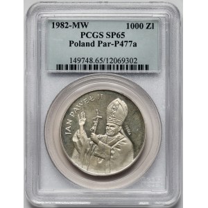 Próba SREBRO 1.000 złotych 1982 Jan Paweł II