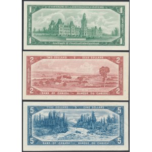 Kanada, 1, 2 a 5 dolarů 1954-1967 (3ks)