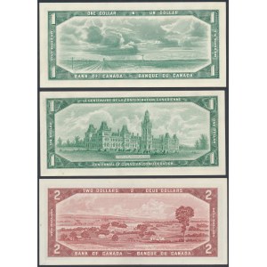 Kanada, 2x 1 Dollar und 2 Dollars 1954-1967 (3Stück)