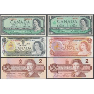 Kanada, 1 a 2 doláre 1954-1986 (6 ks)