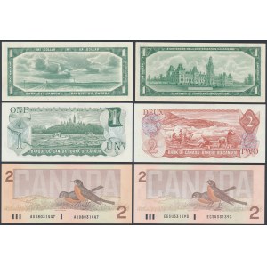 Kanada, 1 a 2 dolary 1954-1986 (6ks)