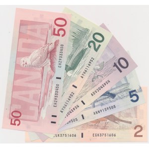 Kanada, 2 - 50 dolarů 1986-1991 (5ks)