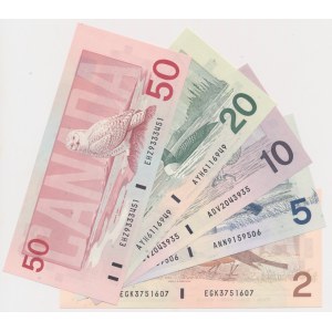 Kanada, 2 - 50 dolárov 1986-1991 (5 ks)