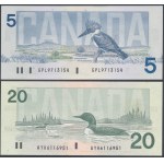Kanada, 2 - 20 dolárov 1986-1991 (4 ks)