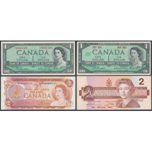 Kanada, 1 und 2 Dollar 1954-1986 (4Stk)