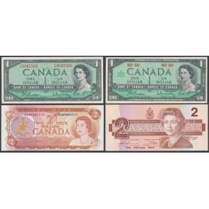 Kanada, 1 a 2 doláre 1954-1986 (4ks)