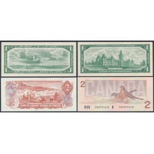 Kanada, 1 a 2 doláre 1954-1986 (4ks)