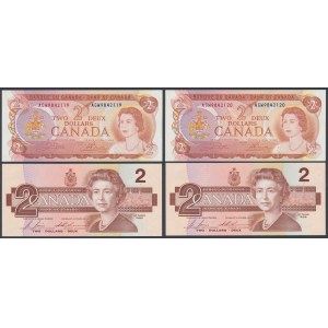 Kanada, 2 doláre 1974 a 2 doláre 1986 (4ks)
