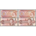 Kanada, 2 Dollars 1974 und 2 Dollars 1986 (4 Stück)