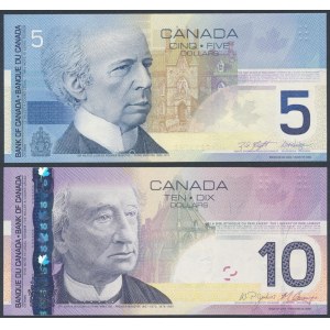 Canada, 5 Dollars 2002 & 10 Dollars 2005 (2pcs)