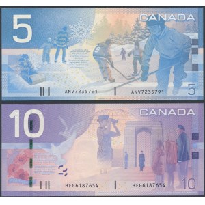 Kanada, 5 Dollars 2002 und 10 Dollars 2005 (2pc)