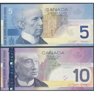 Kanada, 5 Dollars 2002 und 10 Dollars 2005 (2pc)