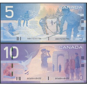 Kanada, 5 Dollars 2002 und 10 Dollars 2005 (2pc)