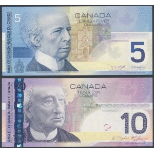 Canada, 5 Dollars 2002 & 10 Dollars 2005 (2pcs)