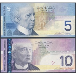 Kanada, 5 dolárov 2002 a 10 dolárov 2005 (2ks)
