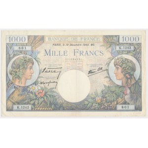 Francie, 1 000 franků 1940