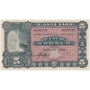 Iceland, 5 Kronur 1920