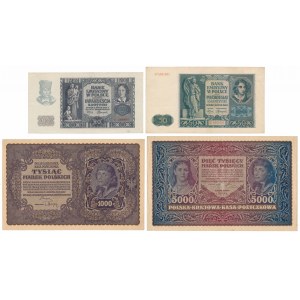 Poľské marky 1919-1920 a okupačné bankovky (4ks)