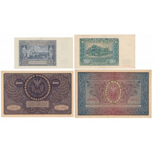 Marki polskie 1919-1920 i banknoty okupacji (4szt)
