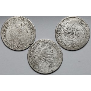 Slezsko, Jiří, Ludvík a Leopold, 15 krajcarů 1661-1663 - sada (3ks)