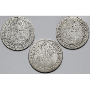 Slezsko, Jiří, Ludvík a Leopold, 15 krajcarů 1662-1664 - sada (3ks)