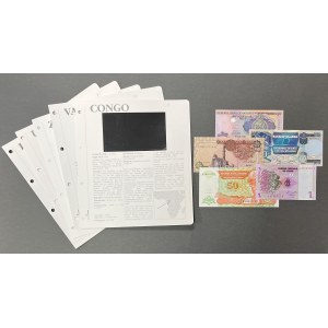 Uganda, Kongo, Ägypten, Zaire, Vanuatu - Banknotensatz (5 Stück)