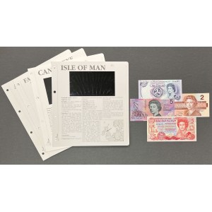 Sada bankoviek Austrálie, Kanady, ostrova Man a Falklandských ostrovov (4 ks)