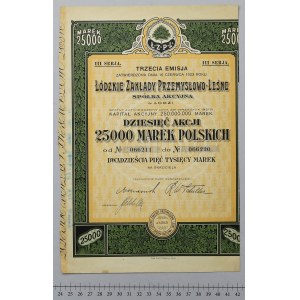 Łódzkie Zakłady Przemysłowo-Leśne, Em.3, 10x 2.500 mkp 1923