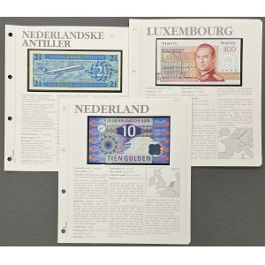 Luksemburg, Niderlandy i Antyle Holenderskie - zestaw banknotów (3szt)