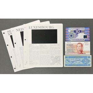 Luksemburg, Niderlandy i Antyle Holenderskie - zestaw banknotów (3szt)